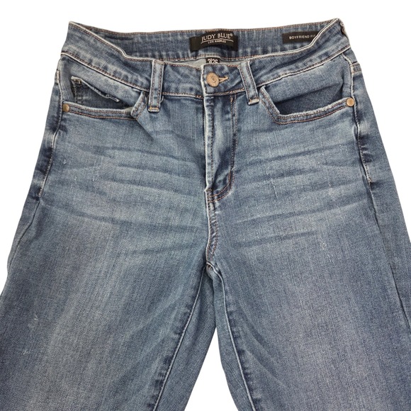Judy Blue Boyfriend Fit Jeans Womens Size 3/26 Distressed Medium Wash Denim - Picture 2 of 8